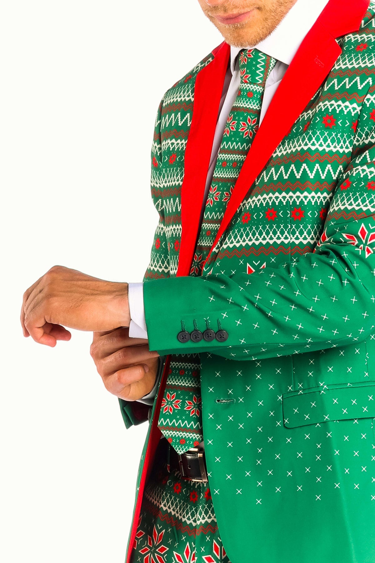 The Kris Kringle | Green Fair Isle Christmas Suit - Shinesty - Flyclothing LLC