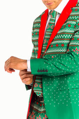The Kris Kringle | Green Fair Isle Christmas Suit - Shinesty