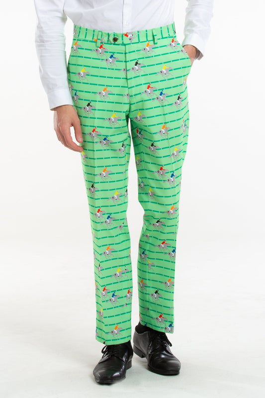 The Louisville | Derby Horse Racing Stripe Suit Pants - Shinesty