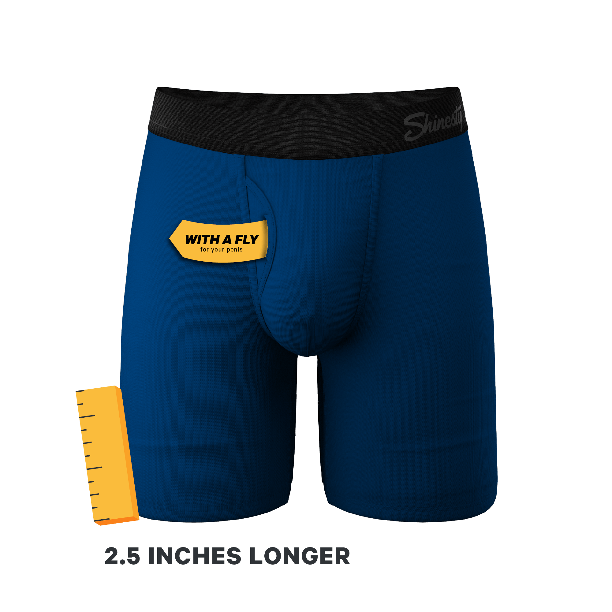 The Package Deal | Long Leg Navy Blue Ball Hammock® Pouch Underwear With Fly 3 Pack - Shinesty