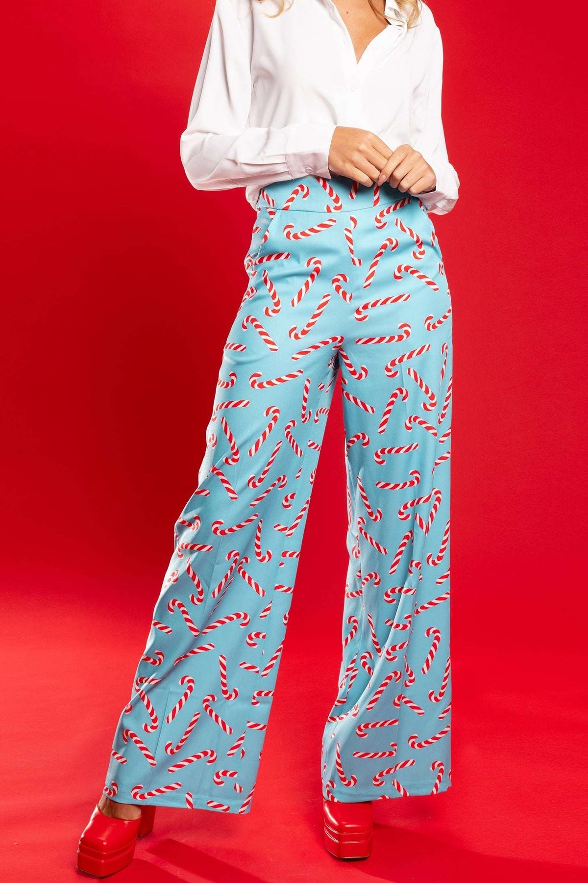 The Peppermint Pimp Canes | Candy Cane Women's Suit Pants - Shinesty - Flyclothing LLC