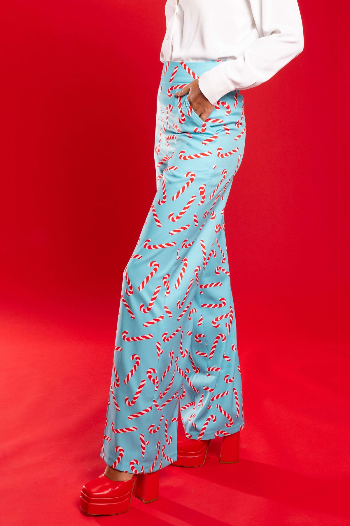 The Peppermint Pimp Canes | Candy Cane Women's Suit Pants - Shinesty - Flyclothing LLC