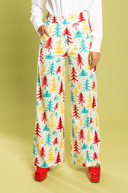 The Pine Tree Playgirl | Retro Christmas Trees Women's Suit Pants - Shinesty - Flyclothing LLC