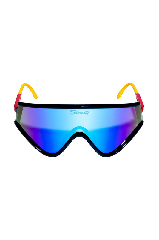 The Powerhouse |  Blue Polarized Retro Macho Sunglasses - Shinesty