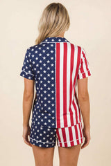 The Reagans | American Flag Button Down Short Pajama Set - Shinesty - Flyclothing LLC