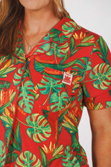 The Wiener In Paradise | Shinesty X Wienerschnitzel Tropical Button Down Short Pajama Set - Shinesty - Flyclothing LLC