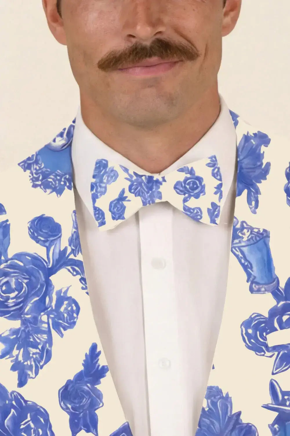 The Thoroughbred | Blue Spring Toile Bow Tie - Shinesty - Flyclothing LLC