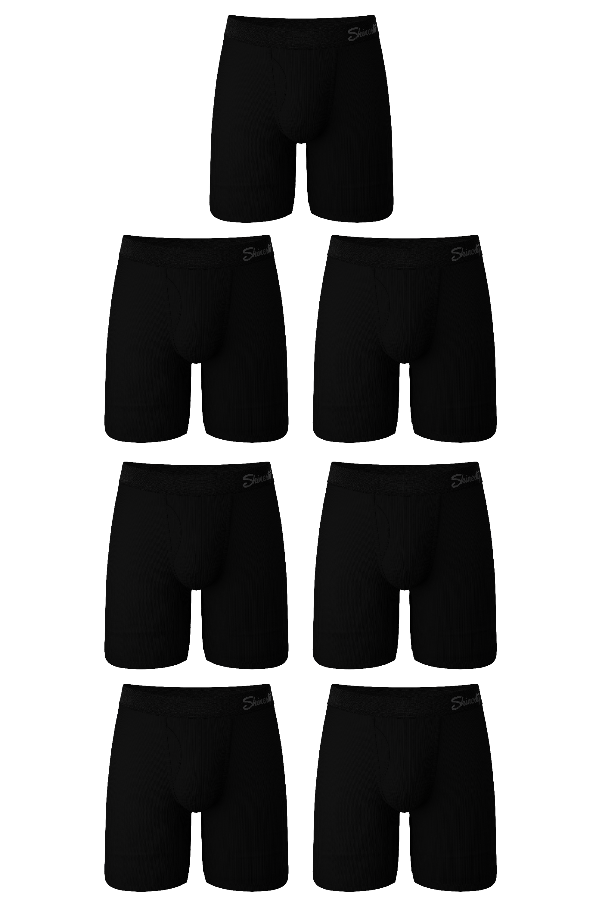 The Threat Level Midnight | Long Leg Black Ball Hammock® Pouch Underwear With Fly 7 Pack - Shinesty