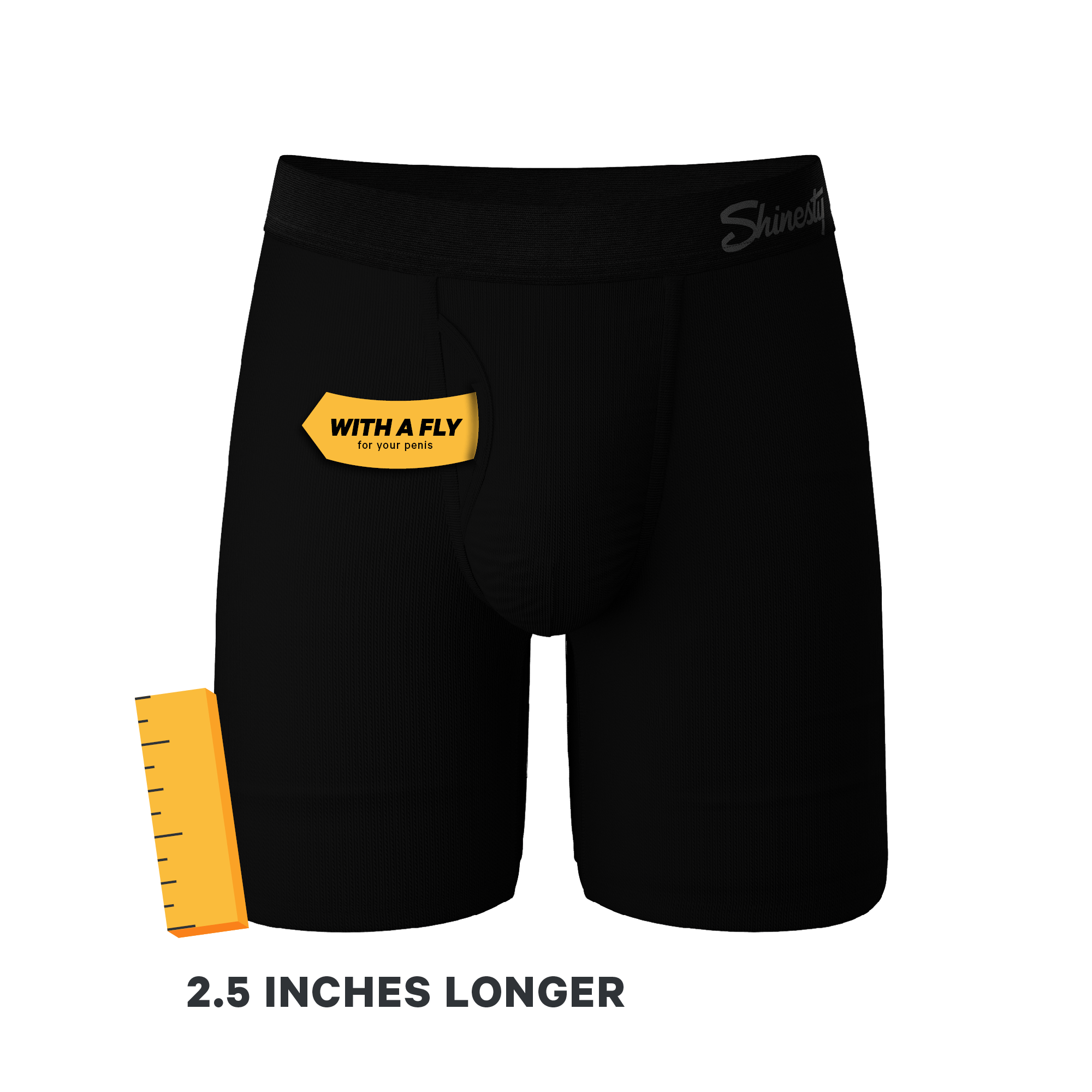 The Threat Level Midnight | Long Leg Black Ball Hammock® Pouch Underwear With Fly 7 Pack - Shinesty