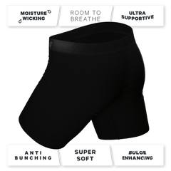 The Threat Level Midnight | Long Leg Black Ball Hammock® Pouch Underwear With Fly 7 Pack - Shinesty