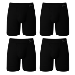 The Threat Level Midnight | Long Leg Black Ball Hammock® Pouch Underwear With Fly 7 Pack - Shinesty
