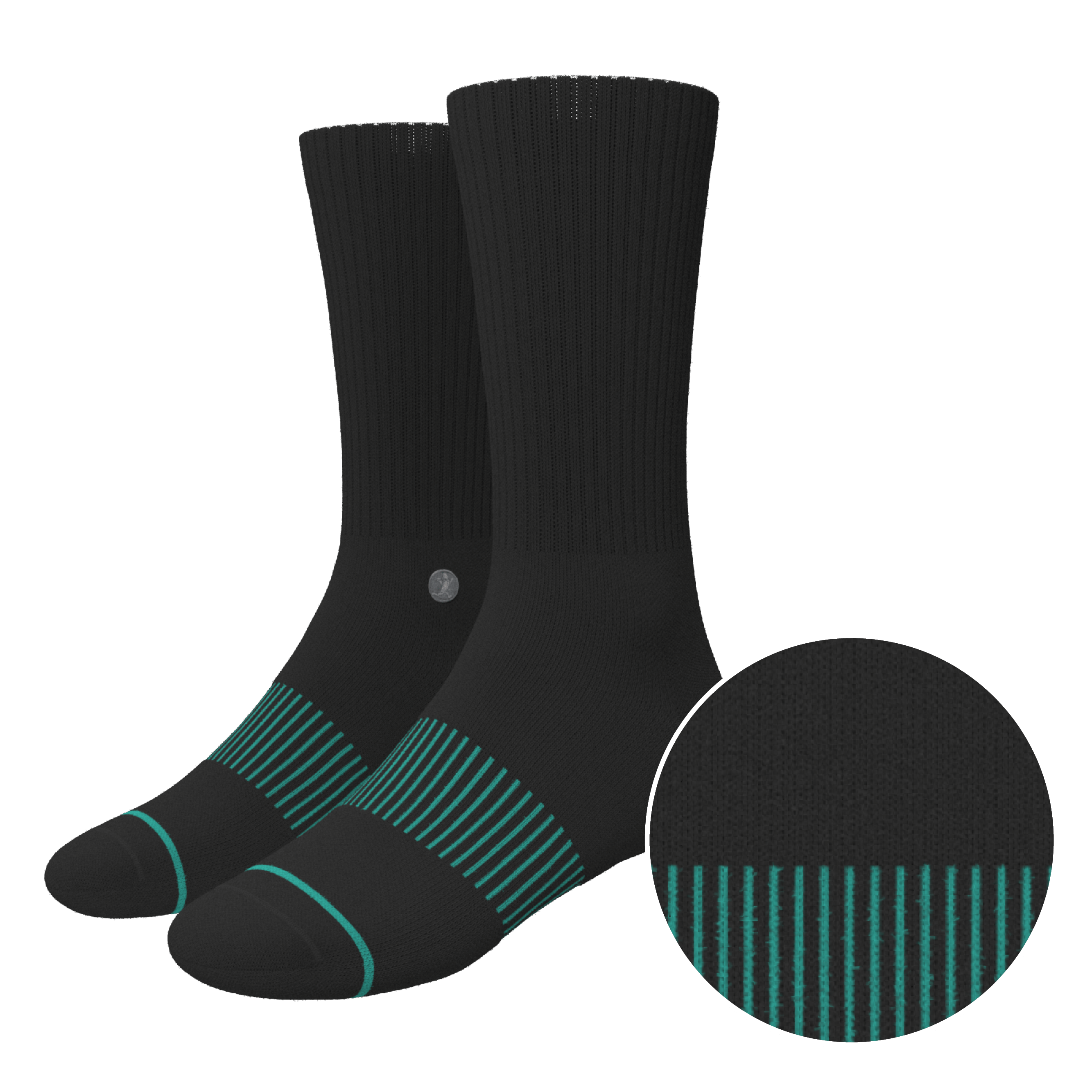 The Threat Level Midnight | Black Stay Weird Heel Hammock™ Crew Socks - Shinesty