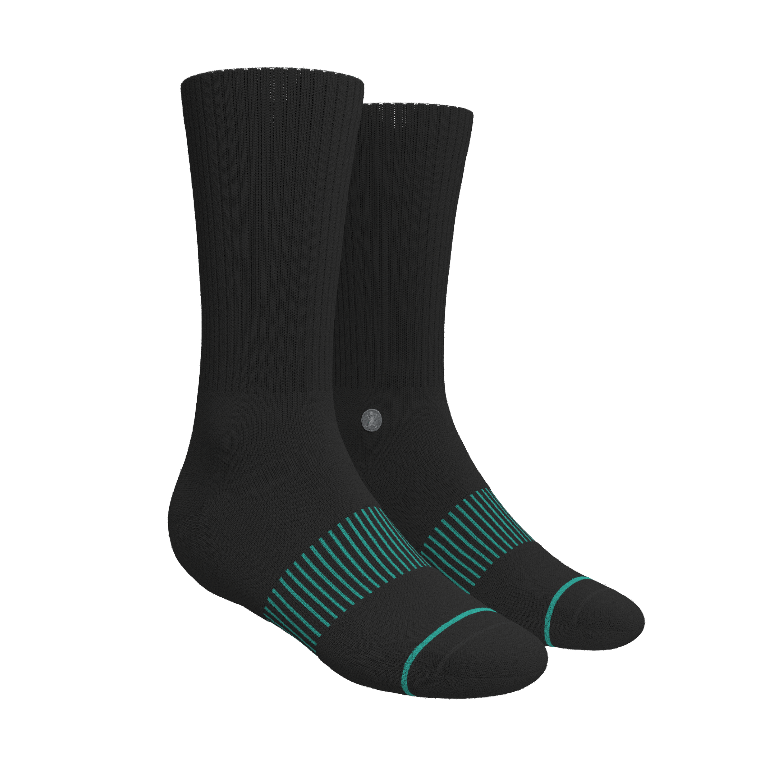 The Threat Level Midnight | Black Stay Weird Heel Hammock™ Crew Socks - Shinesty