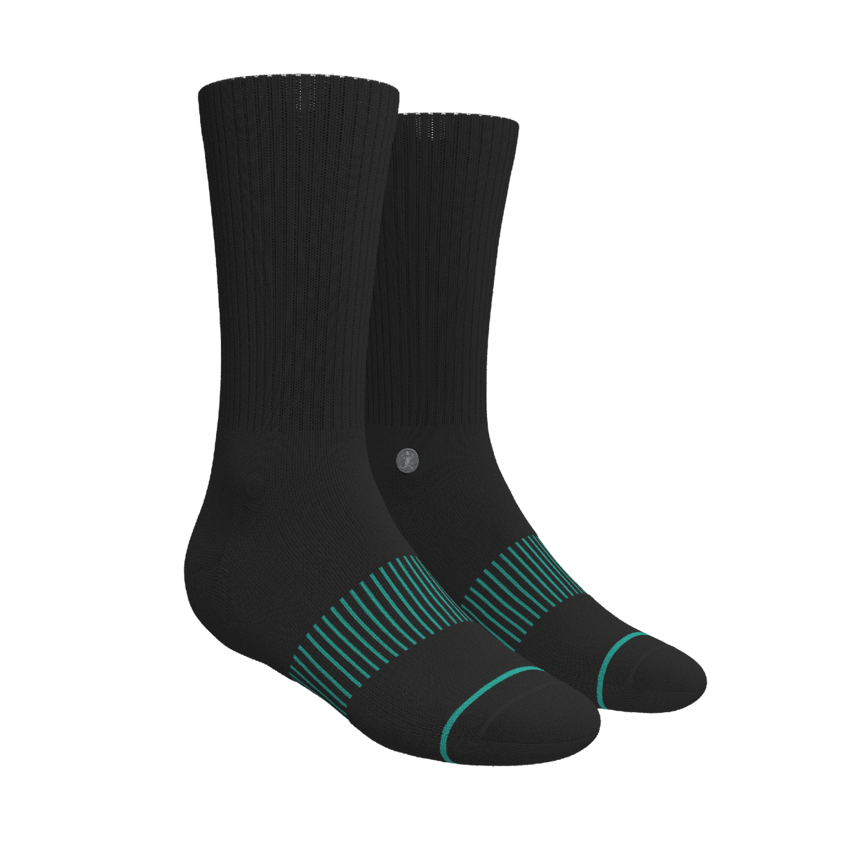 The Threat Level Midnight | Black Stay Weird Heel Hammock™ Crew Socks - Shinesty - Flyclothing LLC