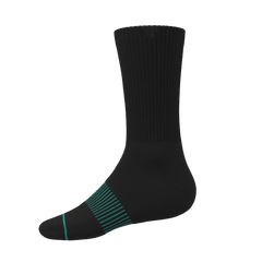 The Threat Level Midnight | Black Stay Weird Heel Hammock™ Crew Socks - Shinesty