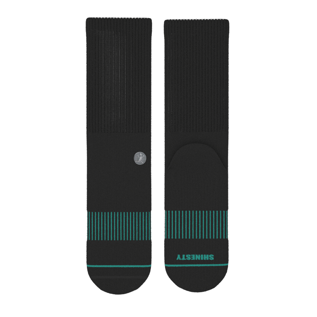The Threat Level Midnight | Black Stay Weird Heel Hammock™ Crew Socks - Shinesty - Flyclothing LLC