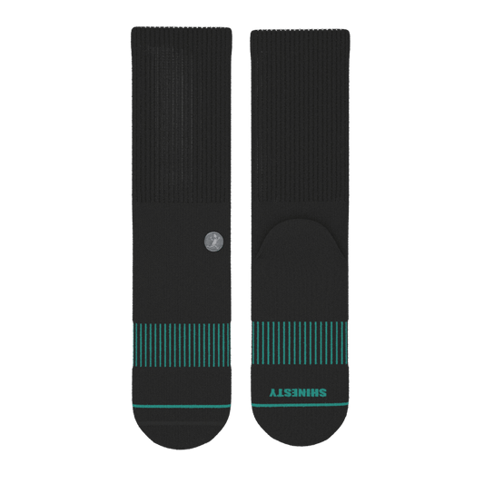 The Threat Level Midnight | Black Stay Weird Heel Hammock™ Crew Socks - Shinesty