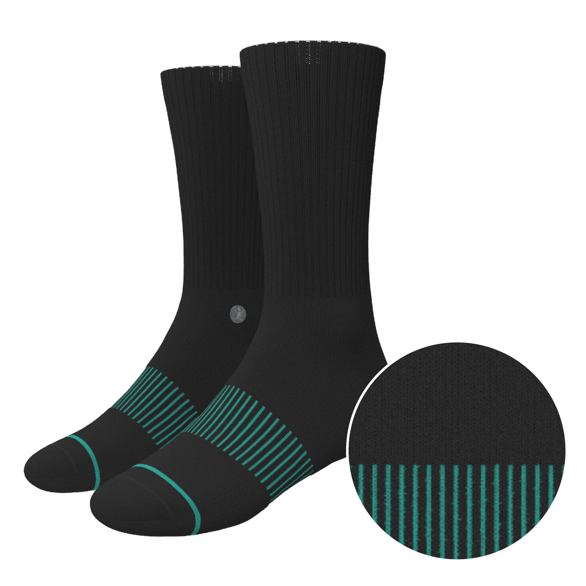 The Threat Level Midnight | Black Stay Weird Heel Hammock™ Crew Socks - Shinesty - Flyclothing LLC