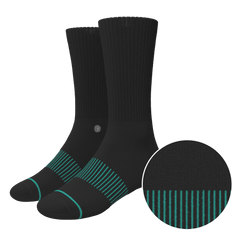 The Threat Level Midnight | Black Stay Weird Heel Hammock™ Crew Socks - Shinesty