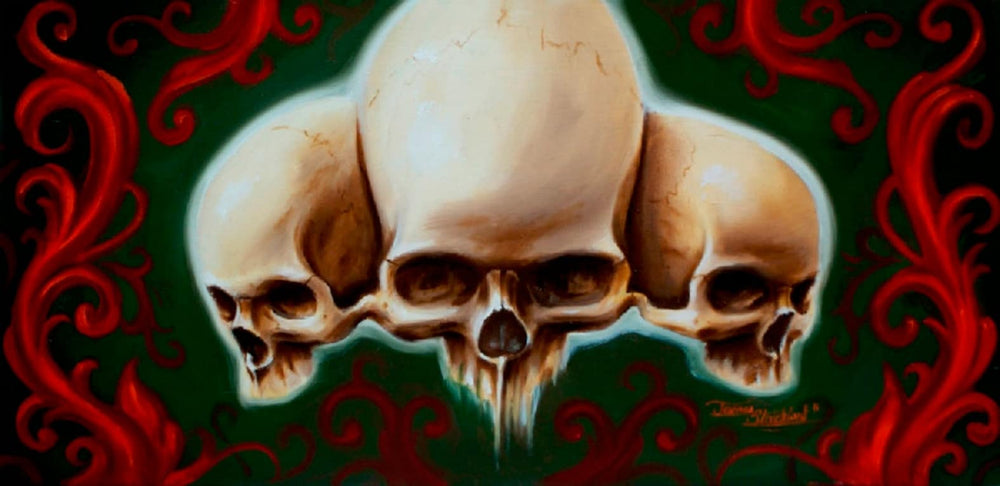 Black Market Art Company Three Skulls Print