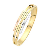 Stainless Steel Three Tone Hinged Bangle Bracelet - Madeline Love - Flyclothing LLC