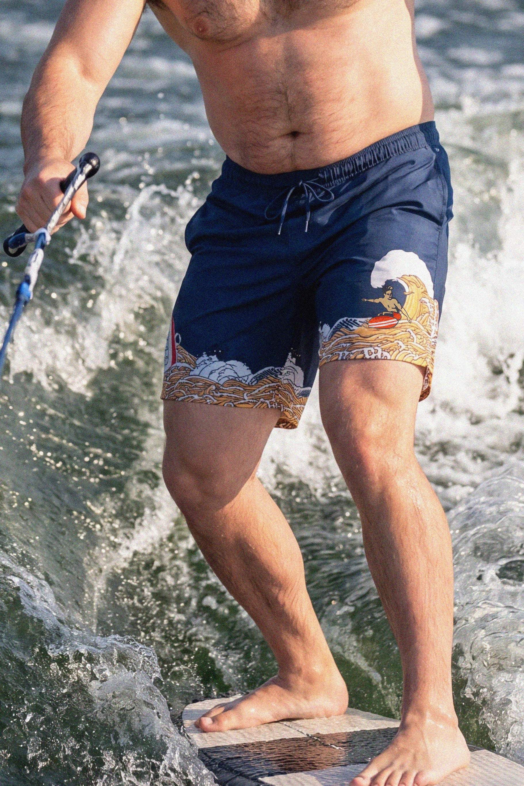 The Tidal Lager | Beer Surfer Ball Hammock® Pouch 8" Swim Trunks - Shinesty - Flyclothing LLC