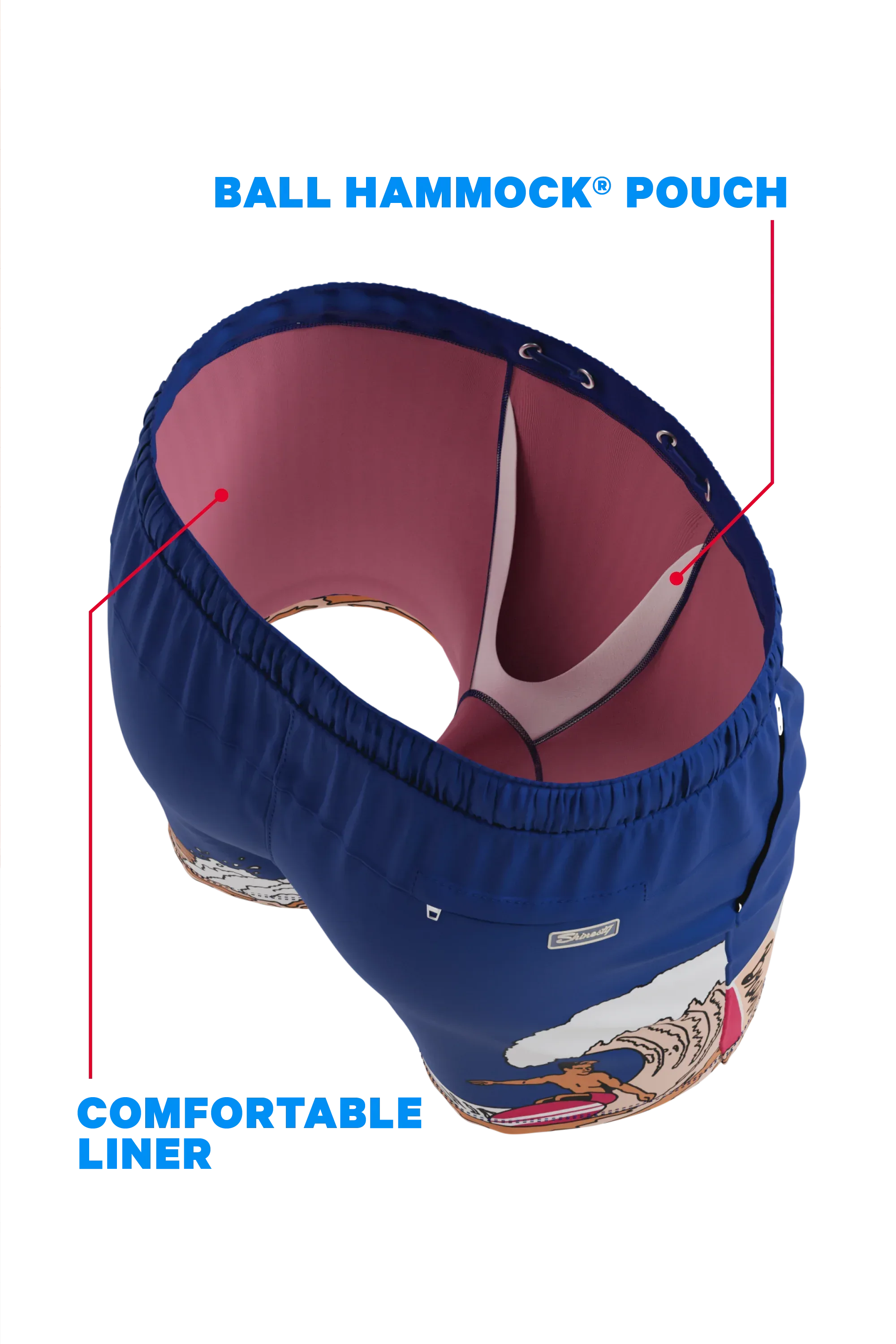 The Tidal Lager | Beer Surfer Ball Hammock® Pouch 8" Swim Trunks - Shinesty - Flyclothing LLC