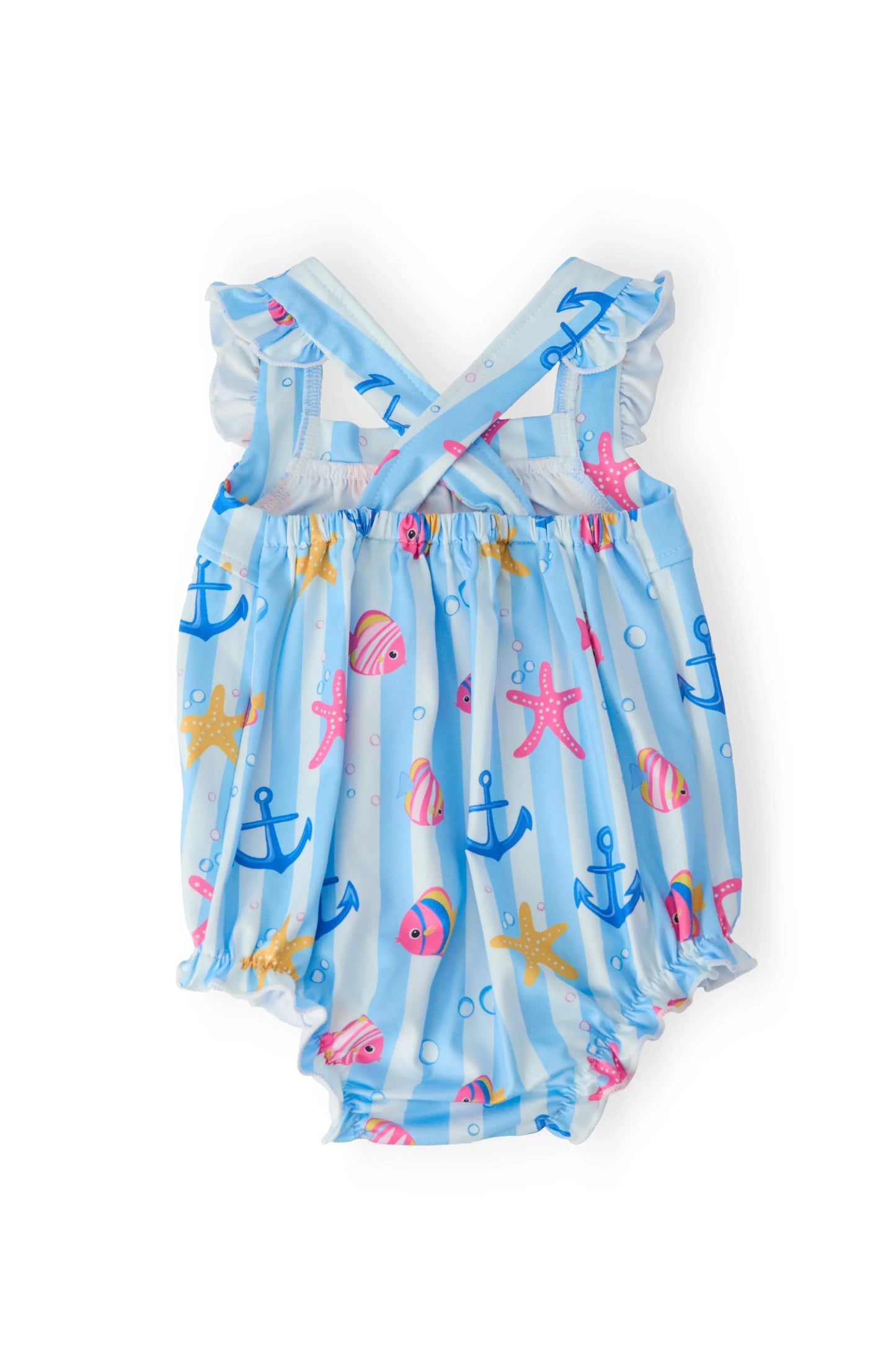 Tidepool Treasures Ruffle Cross Back Romper - Mila & Rose ® - Flyclothing LLC