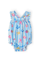Tidepool Treasures Ruffle Cross Back Romper - Mila & Rose ® - Flyclothing LLC