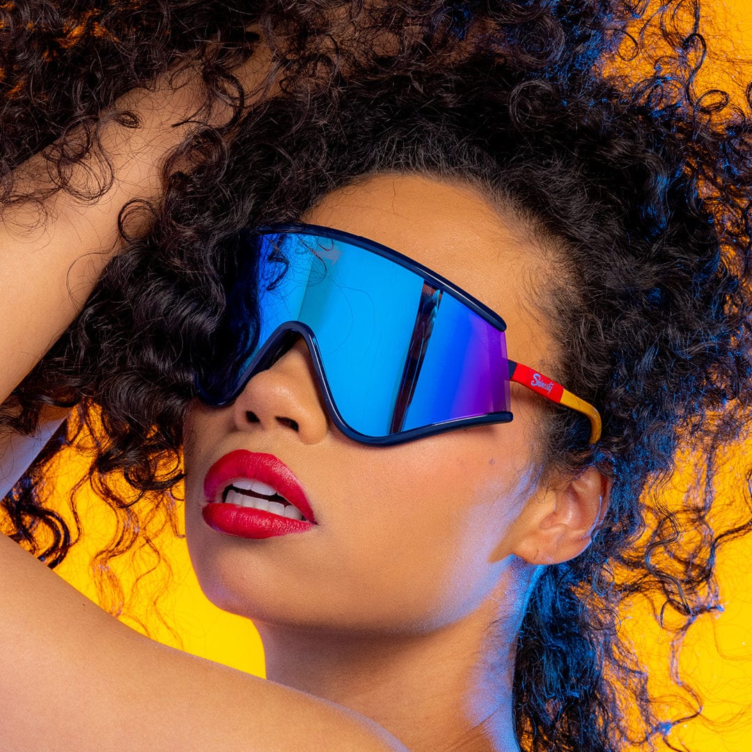 The Powerhouse |  Blue Polarized Retro Macho Sunglasses - Shinesty