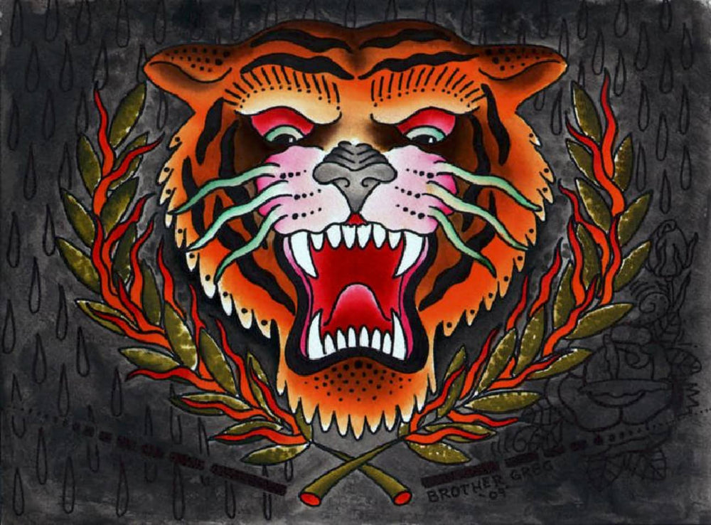 Black Market Art Company Tiger Head Print