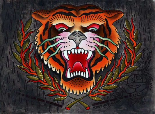 Black Market Art Company Tiger Head Print - Black Market Art Company - Flyclothing LLC