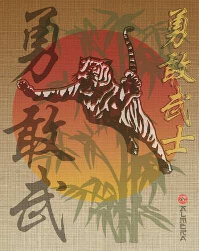 Black Market Art Company Tiger Warrior Print - Black Market Art Company - Flyclothing LLC