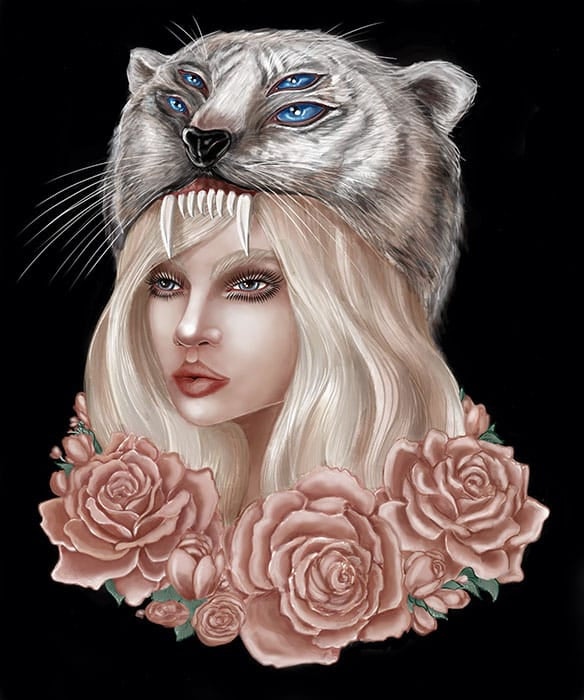 Black Market Art Company Tiger Girl Print