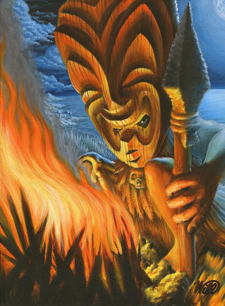 Black Market Art Company Tiki Warrior Print