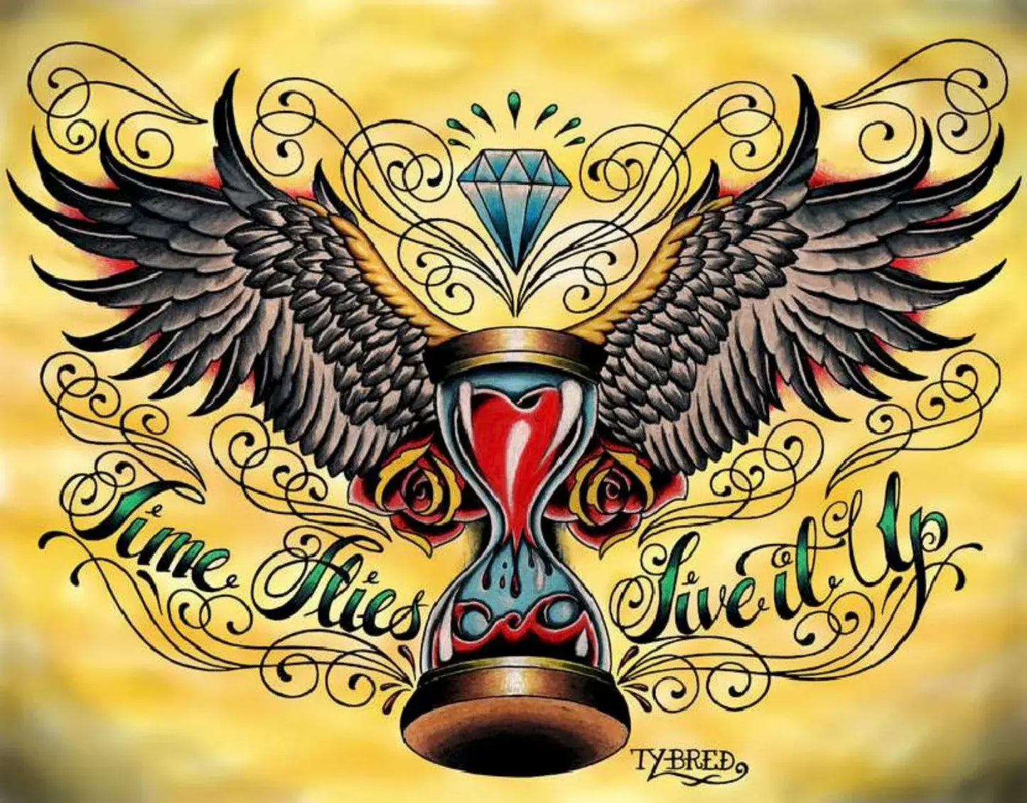 Black Market Art Company Time Flies Print - Black Market Art Company - Flyclothing LLC