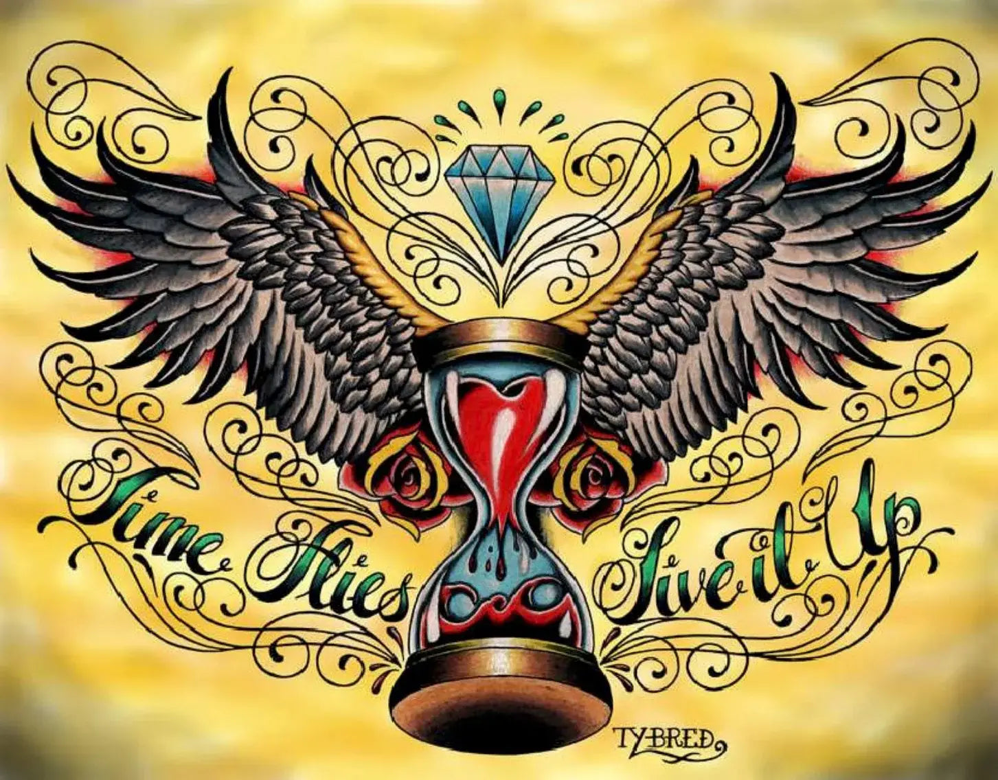 Black Market Art Company Time Flies Print - Black Market Art Company - Flyclothing LLC