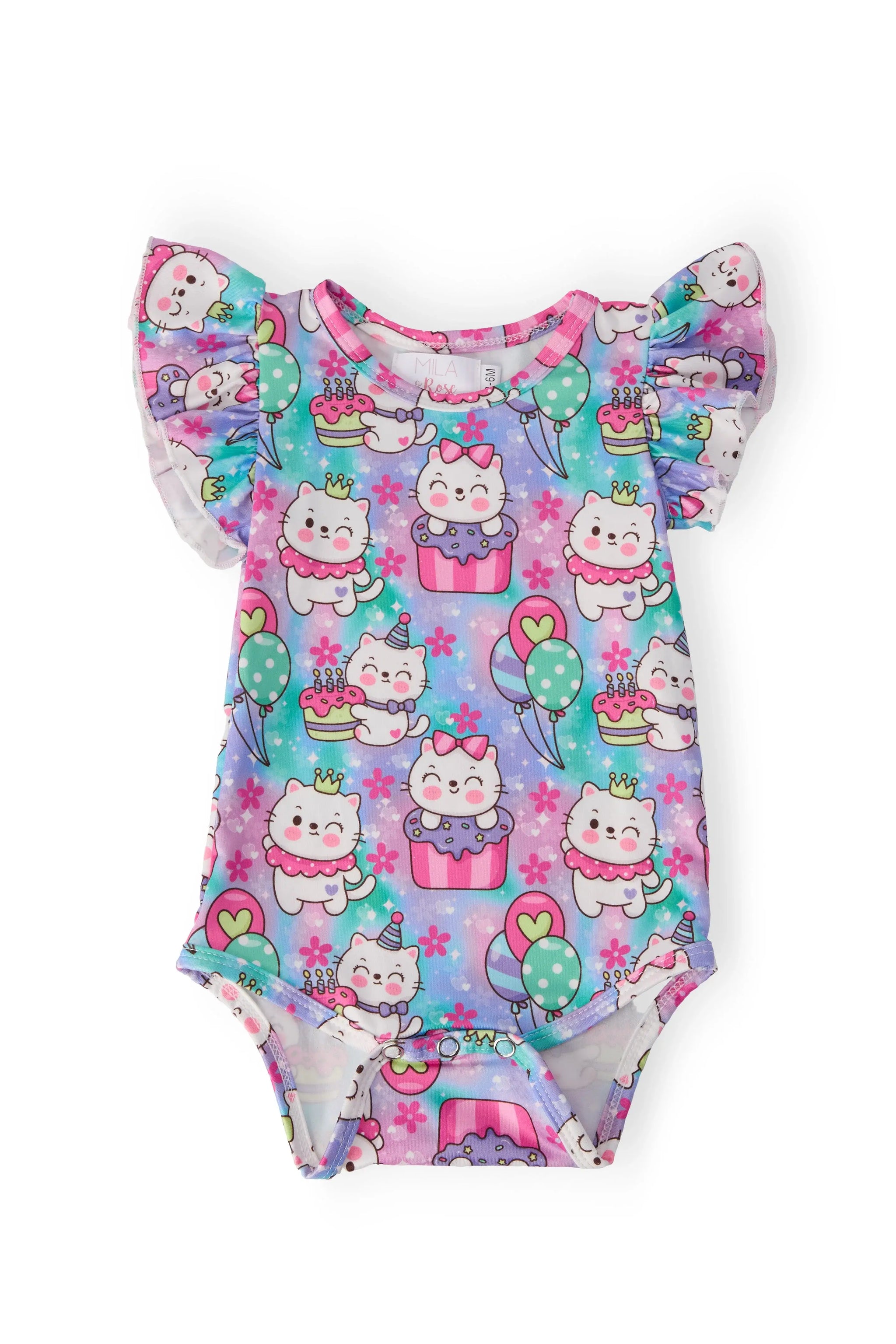 Time To Purr-ty S/S Flutter Bodysuit - Mila & Rose ® - Flyclothing LLC