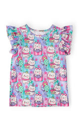 Time To Purr-ty S/S Ruffle Tee - Mila & Rose ® - Flyclothing LLC