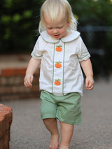 Thanksgiving & Halloween Pumpkin Applique Boy's Set - Rylee Faith Designs - Flyclothing LLC