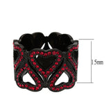 TK3790 - IP Black (Ion Plating) Stainless Steel Ring with Top Grade Crystal in Red Series - Alamode - Flyclothing LLC