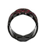 TK3790 - IP Black (Ion Plating) Stainless Steel Ring with Top Grade Crystal in Red Series - Alamode - Flyclothing LLC