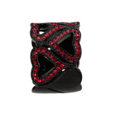 TK3790 - IP Black (Ion Plating) Stainless Steel Ring with Top Grade Crystal in Red Series - Alamode - Flyclothing LLC