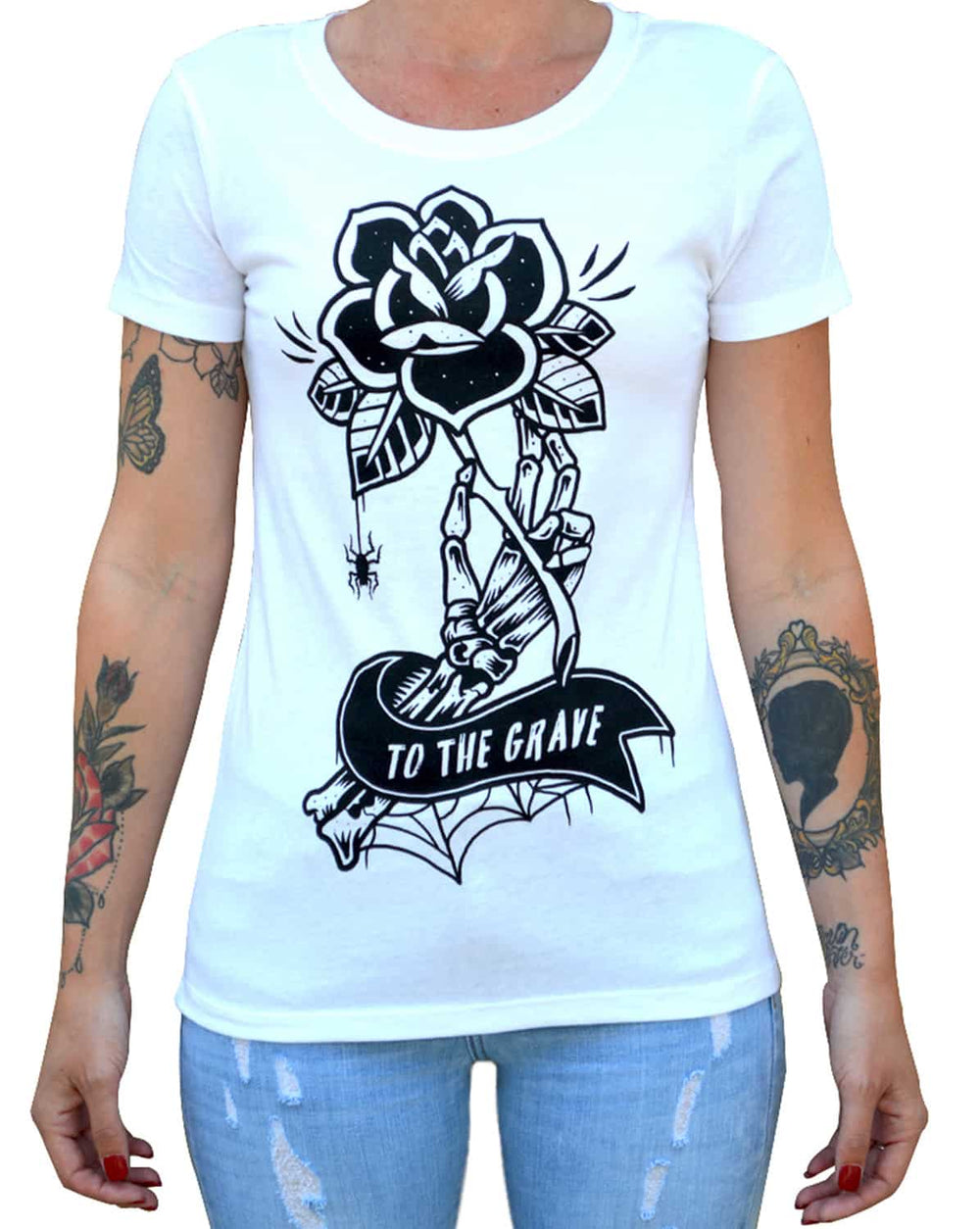 Black Market Art Company To the Grave Women's Loose Neck T-Shirt