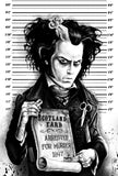 Black Market Art Company TODD MUGSHOT & Johnny Depp Sweeney Todd Movie Art Print Print