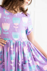 SALE Too Cool Tulips S/S Pocket Twirl Dress - Mila & Rose ® - Flyclothing LLC