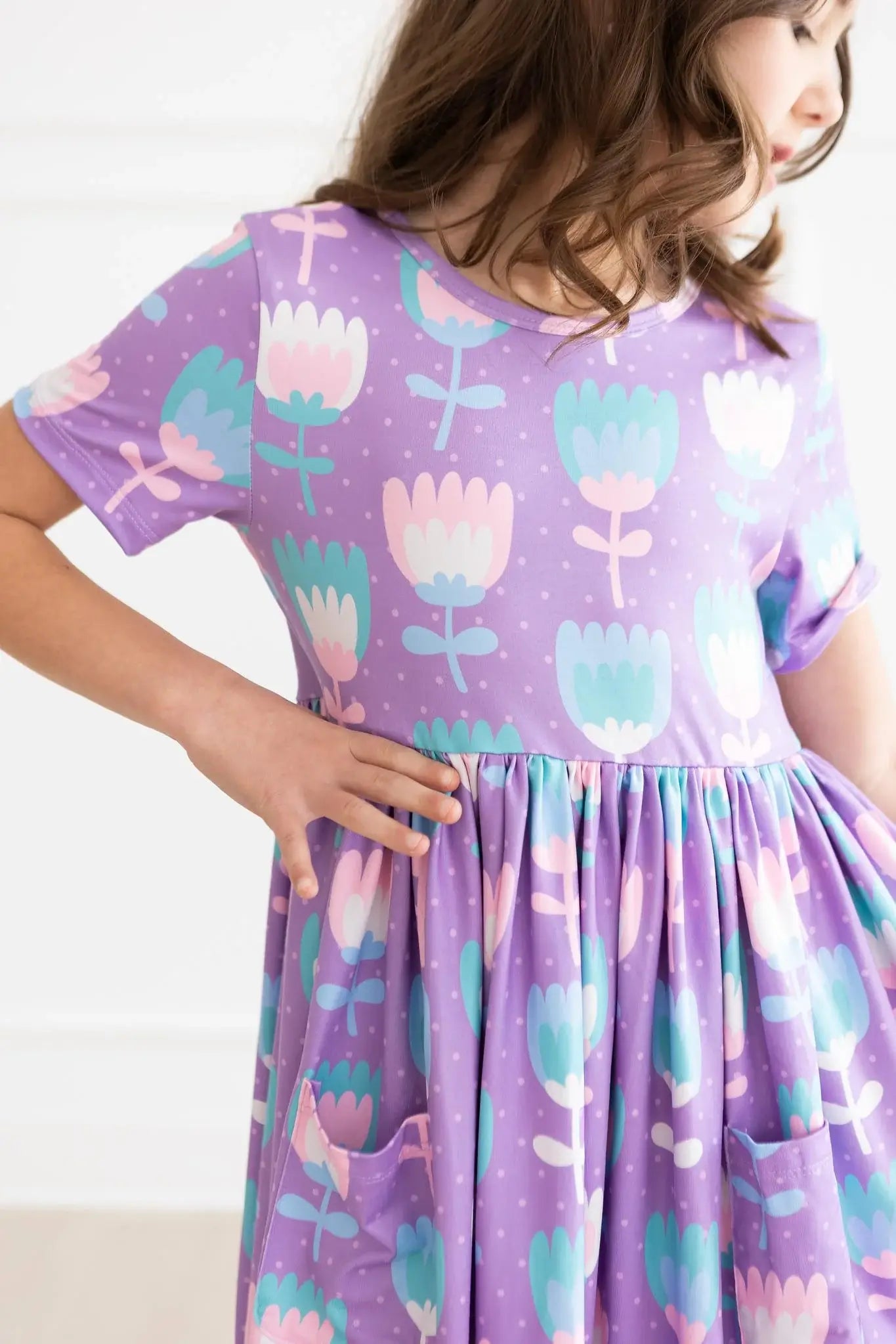 SALE Too Cool Tulips S/S Pocket Twirl Dress - Mila & Rose ® - Flyclothing LLC