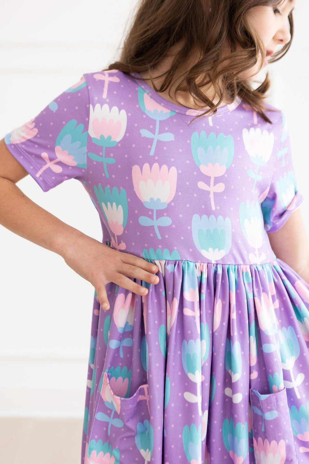 Too Cool Tulips S/S Pocket Twirl Dress - Mila & Rose ® - Flyclothing LLC
