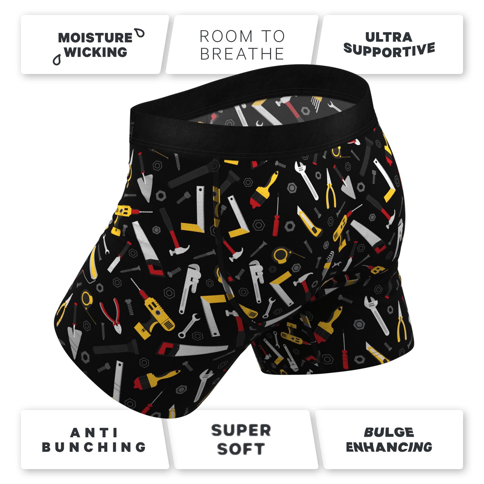 The Tool Belt | Hammer and Tools Ball Hammock® Pouch Underwear With Fly - Shinesty