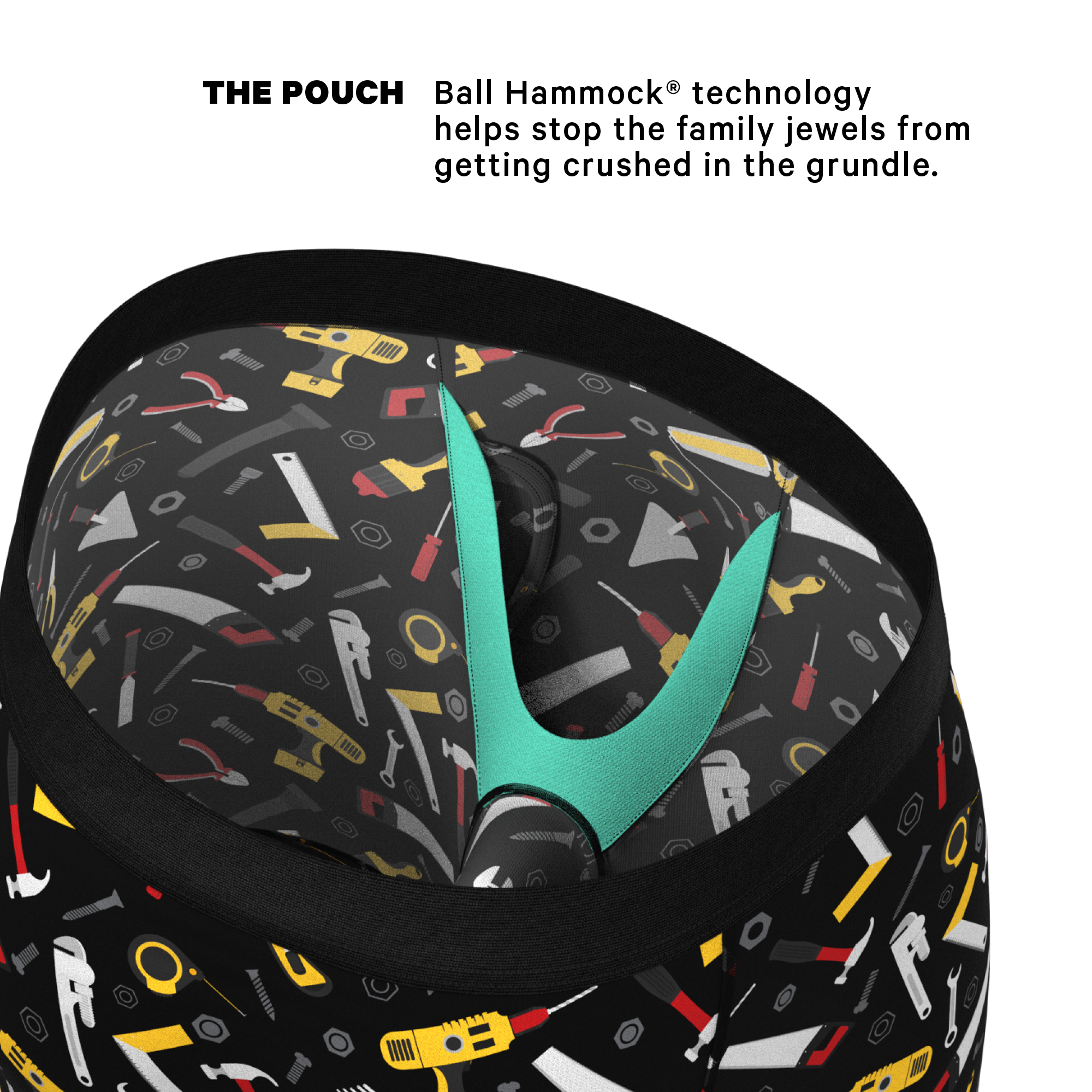 The Tool Belt | Hammer and Tools Ball Hammock® Boxer - Long Leg